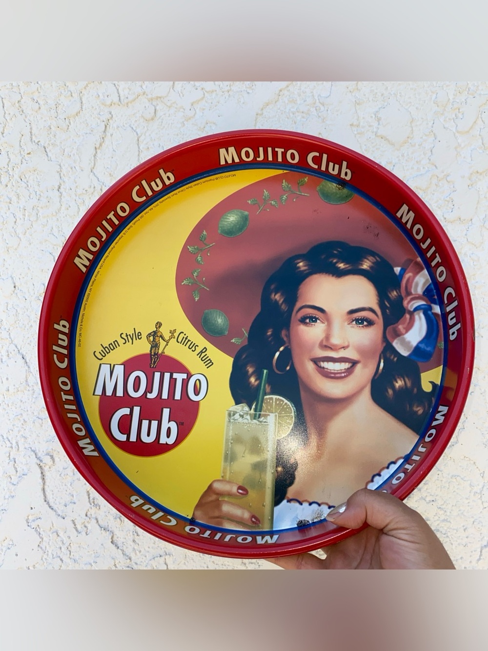 RARE 2002 Mojito Club Cuban Style Citrus Rum Cocktail Tray Great Condition